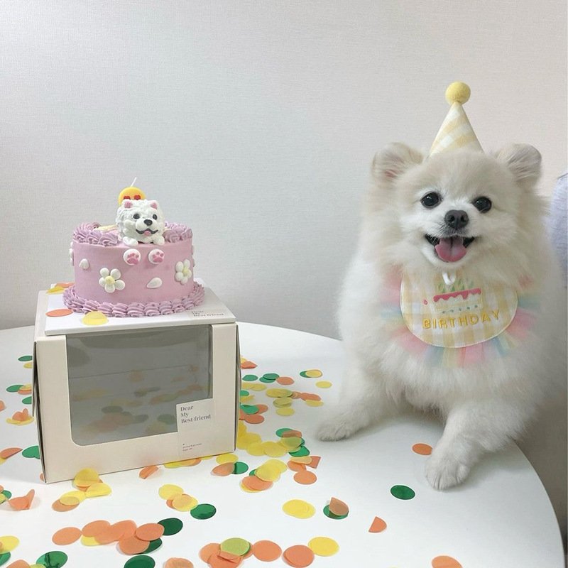 Dog Party Cake Bib Pet Birthday Saliva Towel - 5