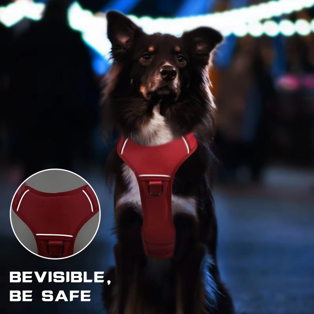Heat-resistant Durable Nylon Tactical Service Dog Harness, Adjustable No-pull Reflective Vest With Dual Handles For Large Dogs - 8
