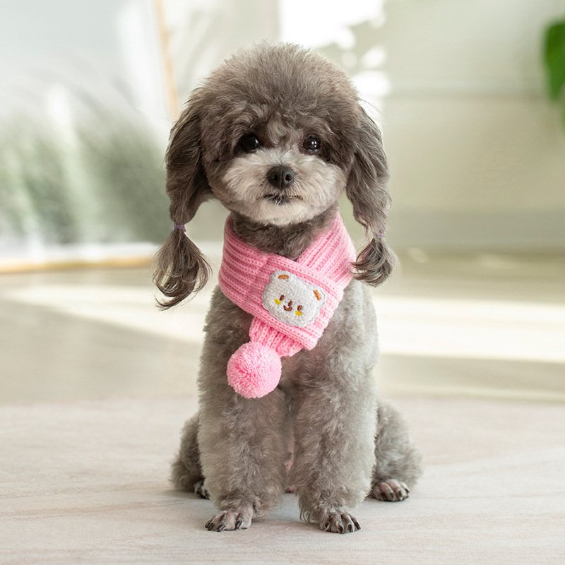 Fashion Personalized Pet Cat Winter Wool Scarf - 4