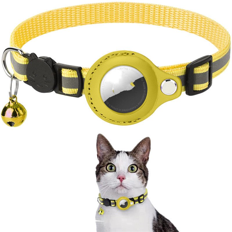 Reflective Collar Waterproof Holder Case For Airtag Air Tag Airtags Protective Cover Cat Dog Kitten Puppy Nylon Collar - 3