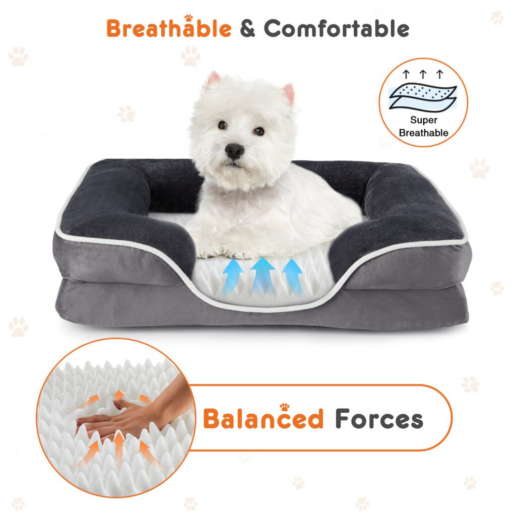Memory Foam Pet Bed For Small Dogs & Cats With Washable Removable Cover Non-Slip Base Waterproof Liner - 5