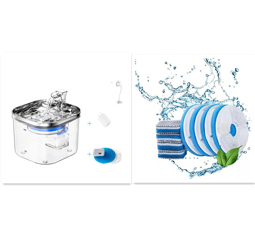 Pet Cat Dog Stainless Steel Automatic Circulation Water Dispenser Intelligent Fountain Pets Accessories - 7