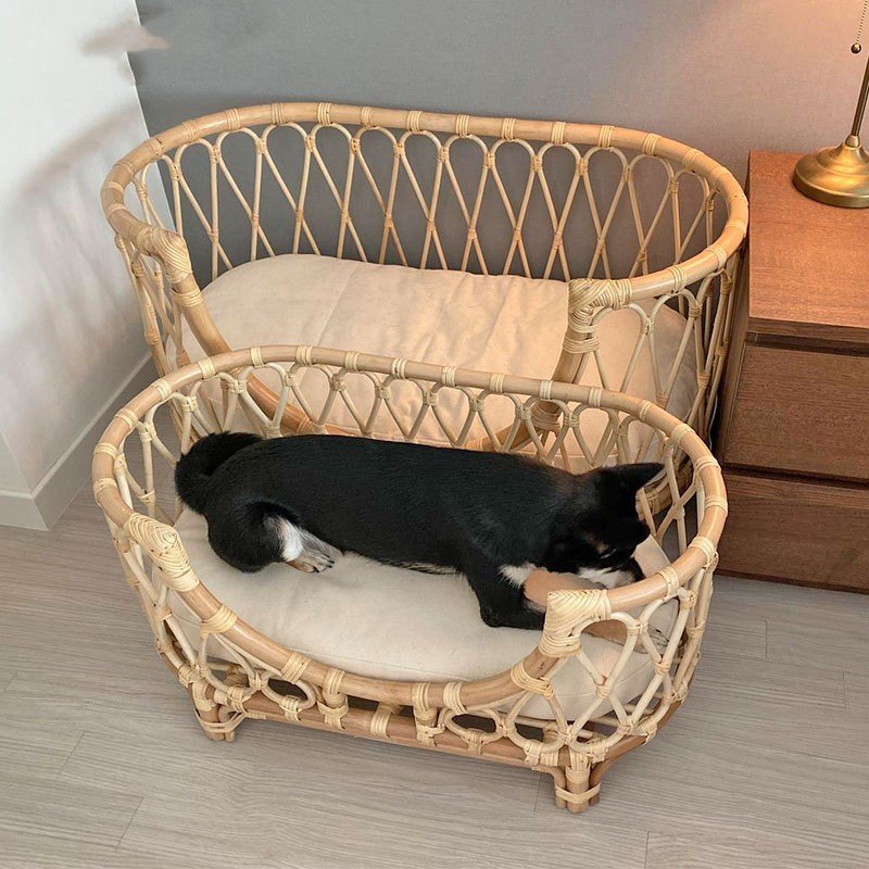 Pet Bed Handmade Rattan Woven Pet Bed Sofa For Dogs - 3