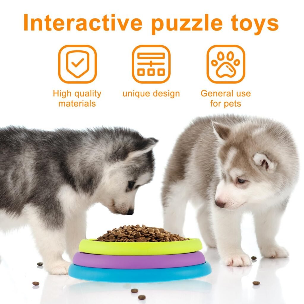 Pet Slow Food Bowl Anti Choking Cat Bowl,3in1 Interactive Dog Feeder Puzzle, Lick Mat & Slow Feeder BowlMental Stimulation Toy For Medium & Large Dogs - 3