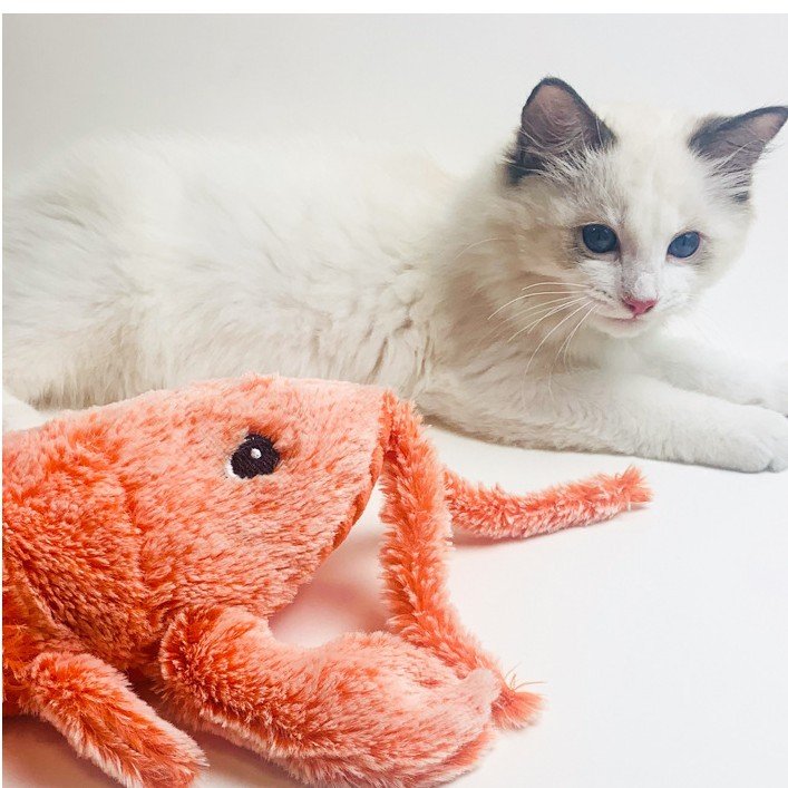 Pet Toys Electric Jumping Shrimp USB Charging Simulation Lobster Funny Cat Plush Pets Toy - 5