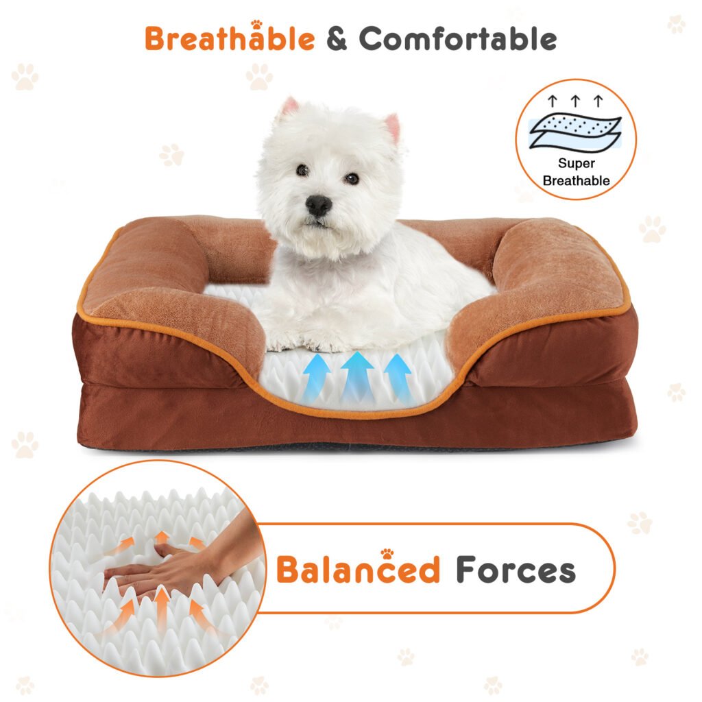 Memory Foam Pet Bed For Small Dogs & Cats With Washable Removable Cover Non-Slip Base Waterproof Liner - 4