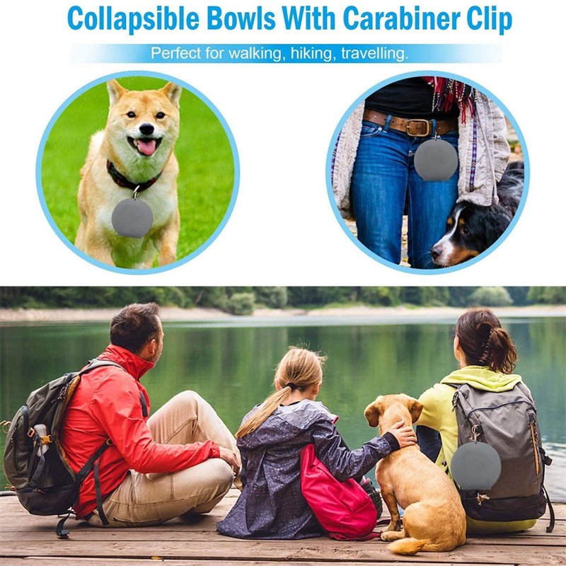 Rubber Foldable Double Bowl Pet Feeding Bowl Pets Supplies Dog Cat Bowls - 6