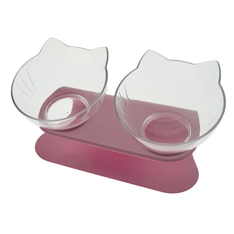 Cat Elevated Feeder Stand With Transparent Bowl - 3