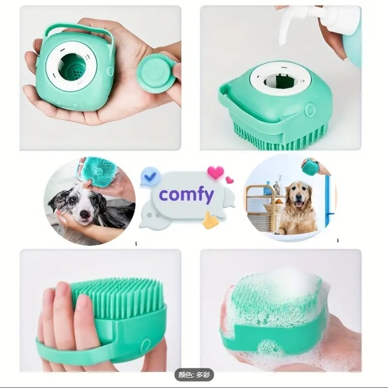 7pcs Pet Grooming Kit, Self-Cleaning Brush Shedding Kit With Nail Clipper, Flea Comb, Shampoo Bath Brush, Finger Toothbrush - 8