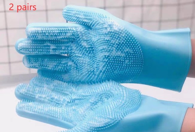 Silicone Dog Grooming Hair Comb Puppy Brush Glove Bath Cleaning Brushes Small Dog Cat Massage Pet Grooming Gloves - 2