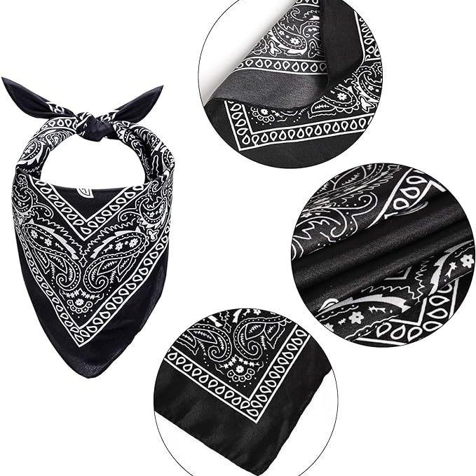 Black Pet And Bib Set Cotton Rope Denim Hat With Square Scarf Cat And Dog PartyFestival Hats - 2