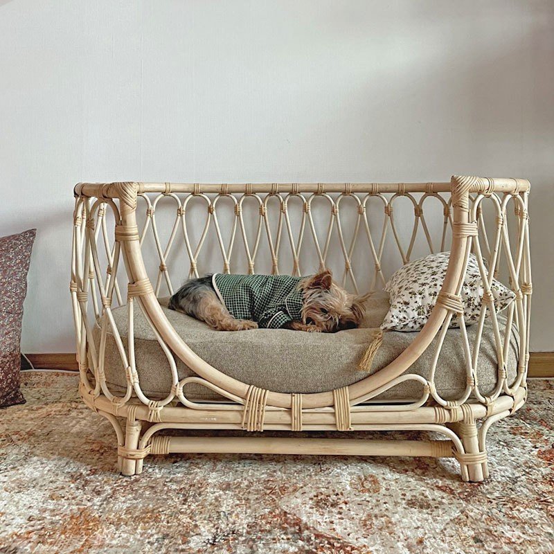 Pet Bed Handmade Rattan Woven Pet Bed Sofa For Dogs - 4