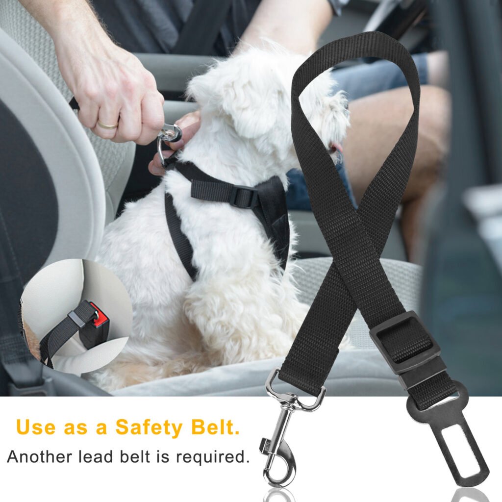 2Pcs Pet Dog Seat Belt Leash Adjustable Pet Dog Cat Safety Leads Harness Car Vehicle Nylon Fabric Seatbelt Strap - 4