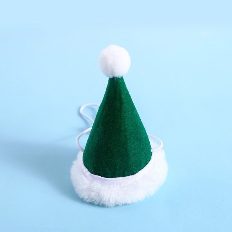 Pet Cat Dog Knitted Wool Plaid Snowflake Santa Claus Scarf Warm Christmas Three-dimensional Hat - 8