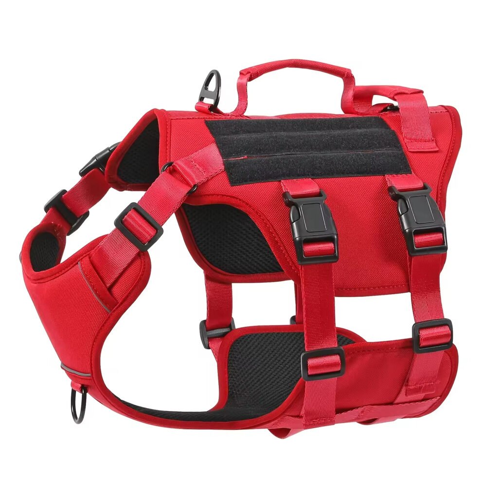 Heat-resistant Durable Nylon Tactical Service Dog Harness, Adjustable No-pull Reflective Vest With Dual Handles For Large Dogs - 6