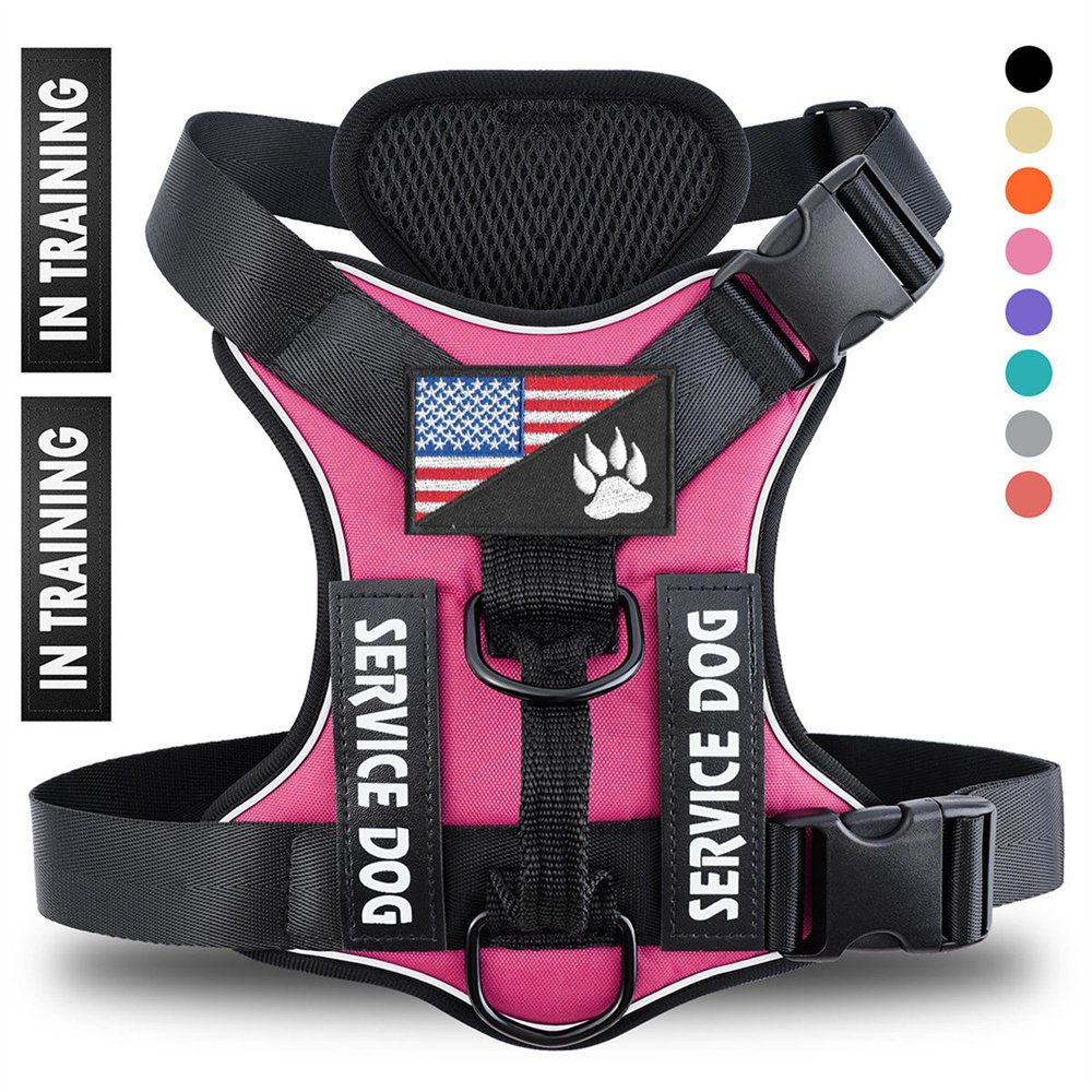 Reflective Breathable Solid Color Polyester Dog Strap - 8