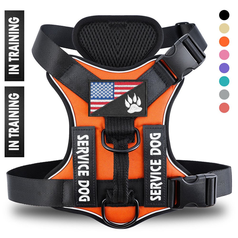 Reflective Breathable Solid Color Polyester Dog Strap - 4