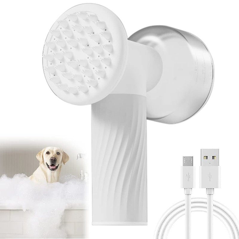 Automatic Foaming Dog Cat Bath Brush Dog Shampoo Brush With Soap Dispenser Electric Pet Grooming Massage Brush Pet Bath Brush Scrubber Comb For Dog Cat Pet Products - 8