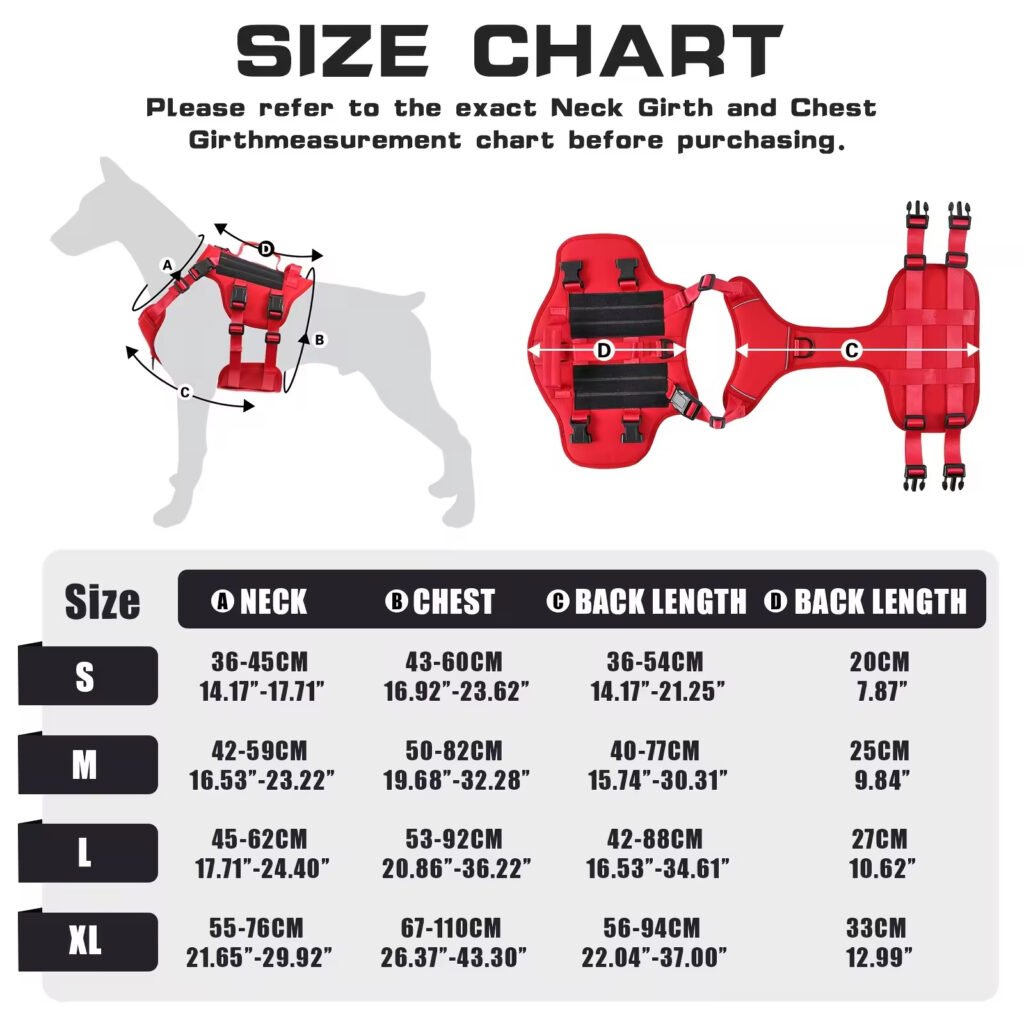 Heat-resistant Durable Nylon Tactical Service Dog Harness, Adjustable No-pull Reflective Vest With Dual Handles For Large Dogs - 2