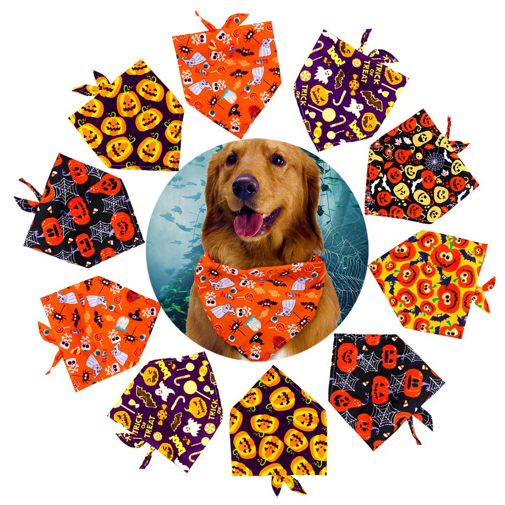 Dog Bandanas HalloweenAccessories Pet - 7