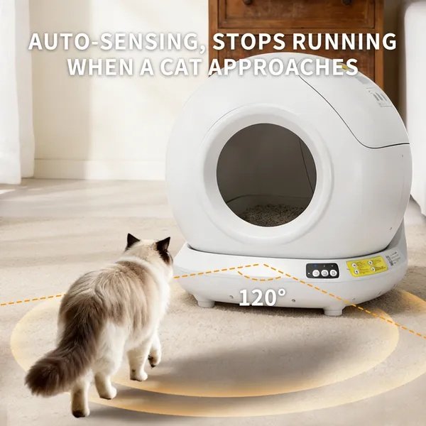 Best Automatic Cat Litter Box, 78L Fully Enclosed Tu-ya APP Smart Self-Cleaning Litter Box For Multi-Cat Homes - 4