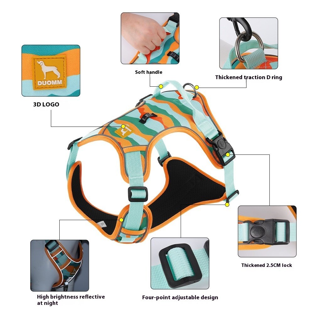 Dog Chest And Back Reflective Commuter Hand Holding Rope - 2