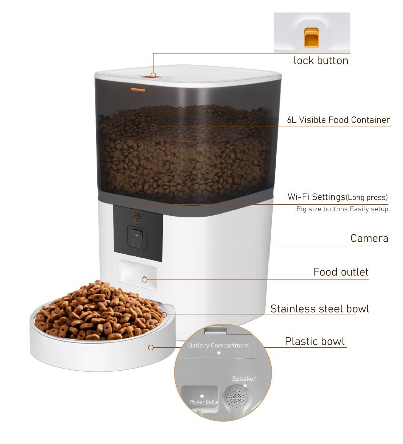 Video Camera With Adjustable Performance Pet Feeder - 4