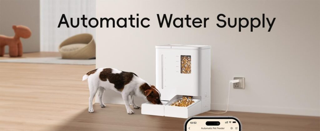 Waithem WiFi Automatic Pet Feeder & Waterer 2-in-1 Set App-Controlled, 2-Week Capacity, Detachable &Washable, Moisture-Proof - 5