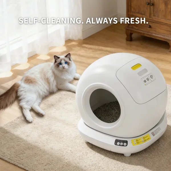 Best Automatic Cat Litter Box, 78L Fully Enclosed Tu-ya APP Smart Self-Cleaning Litter Box For Multi-Cat Homes - 3