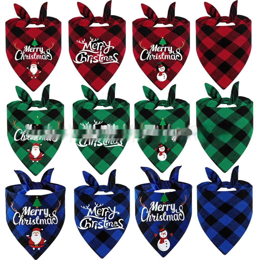 Wan Christmas Pet Triangle Plaid - 4