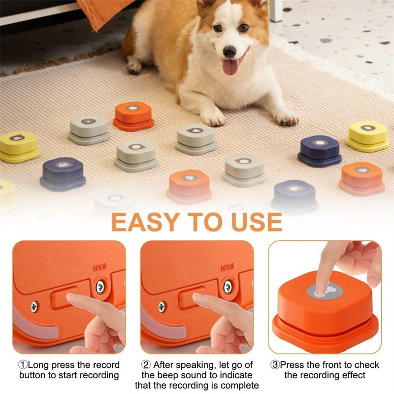 4 Colors Pet Communication Button One-click Prevent Physical Inactivity Recordable Dog Talking Button Toy Cat Toy Pet Products - 2