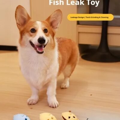 Fish-Shaped Dog Treat Dispenser Toy-Food-Grade Silicone Slow Feeder For Boredom Relief, Self-Entertainment & Pet Interaction – Durable Chew Toy With Treat Leakage Design, Teeth Cleaning Surface