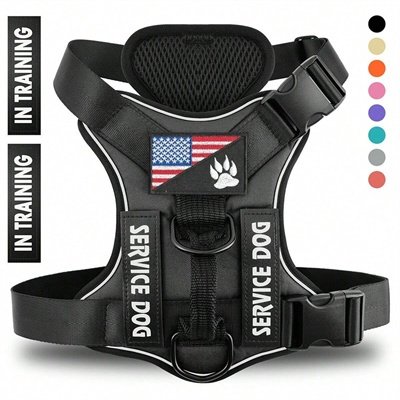 Reflective Breathable Solid Color Polyester Dog Strap - 9