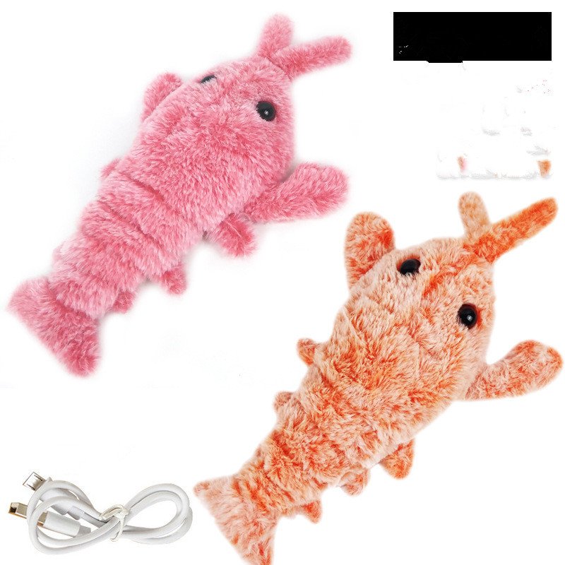 Pet Toys Electric Jumping Shrimp USB Charging Simulation Lobster Funny Cat Plush Pets Toy - 8