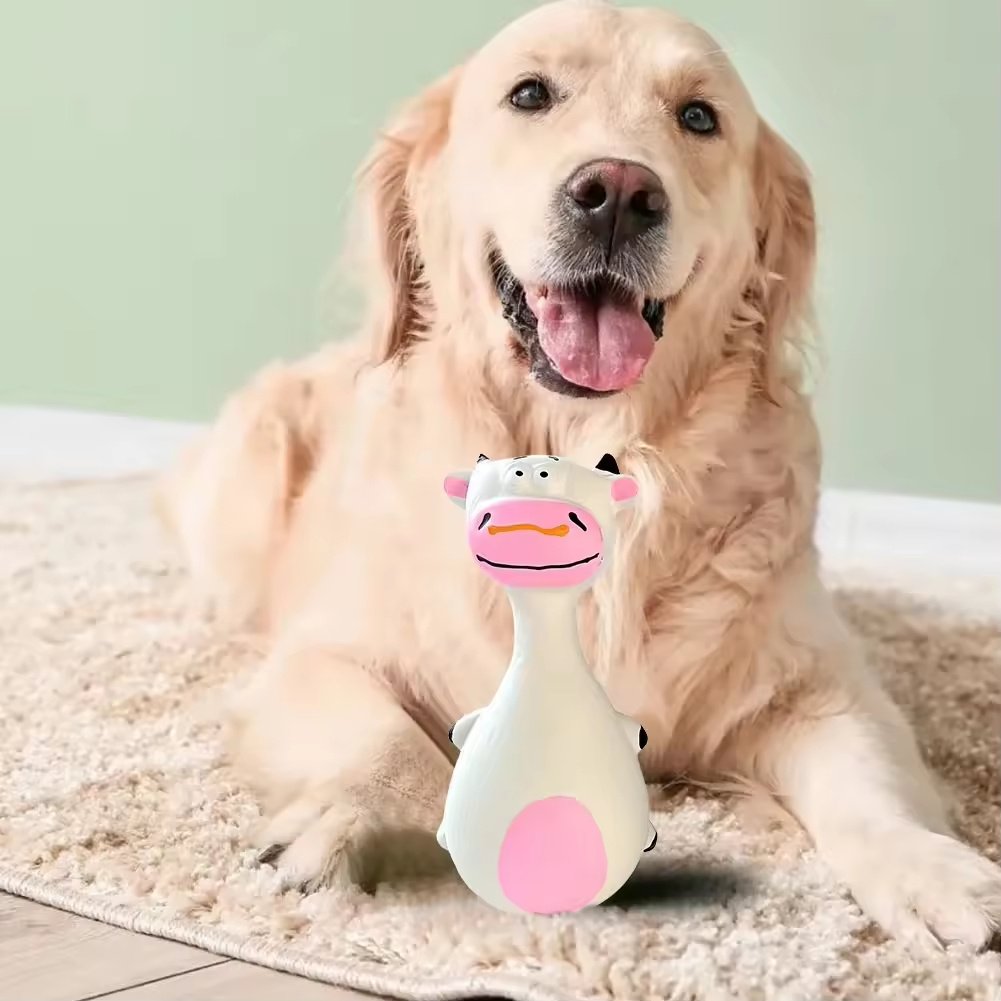 4pcs Cute Latex Dog Chew Toys With Sound, Interactive Biting Toys For Dental Health, Puppy Teething Pet Supplies - 5