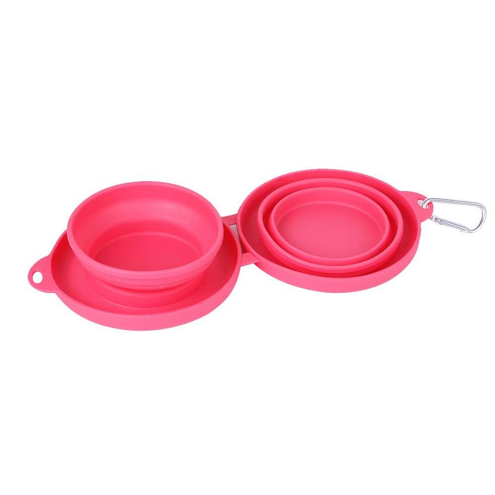 Rubber Foldable Double Bowl Pet Feeding Bowl Pets Supplies Dog Cat Bowls - 3