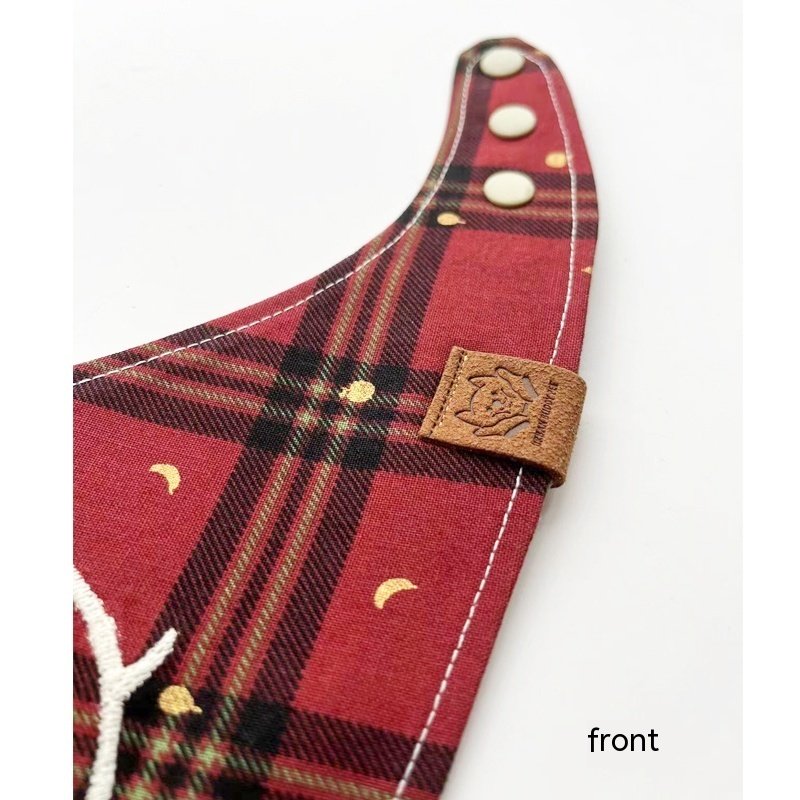 Pet’s Saliva Towel Christmas Deer Scarf Large Medium And Small For Cats And Dogs Triangular Binder - 3