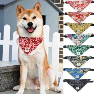 Japanese Tang Grass Pattern Dog Triangular Binder