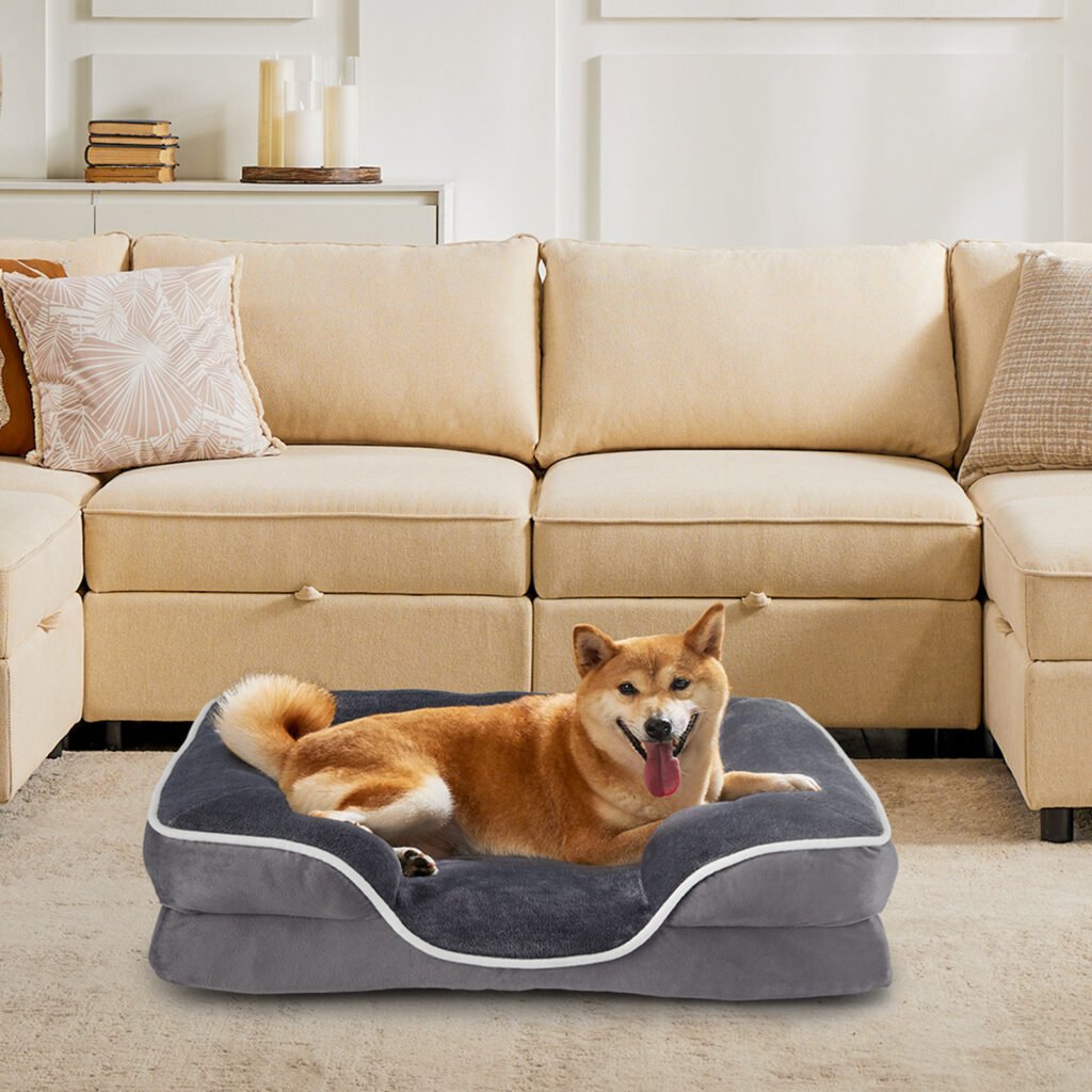 Memory Foam Pet Bed For Small Dogs & Cats With Washable Removable Cover Non-Slip Base Waterproof Liner - 10
