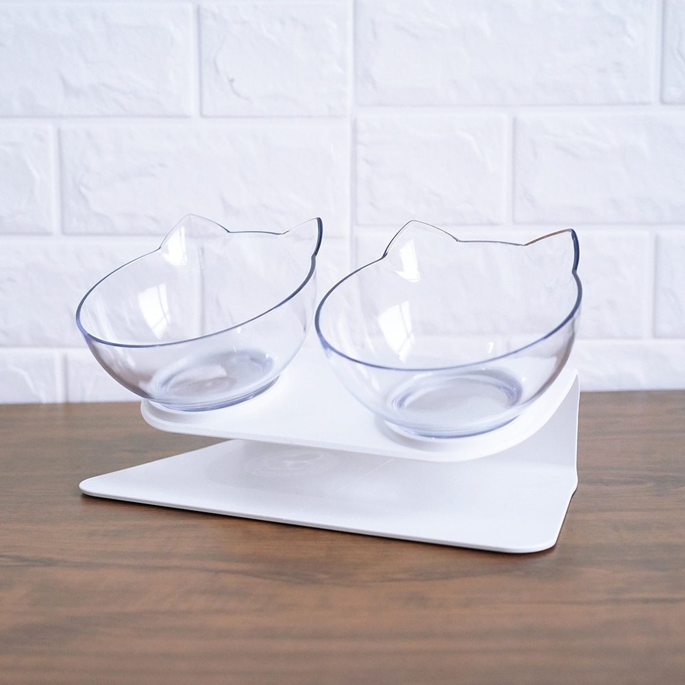Cat Elevated Feeder Stand With Transparent Bowl - 10