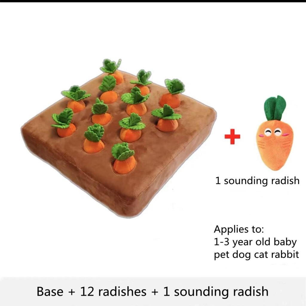 Pet Dog Toys Carrot Plush Toy Vegetable Chew Toy For Dogs Snuffle Mat For Dogs Cats Durable Chew Puppy Toy Dogs Accessories - 2