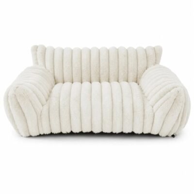 Cute Cat Couch For Pets – Fluffy Cat Beds With Premium Soft Corduroy Fleece, Fuzzy Cats Beds For Indoor Cats With Removable Washable Cover, Supportive Pet Sofa