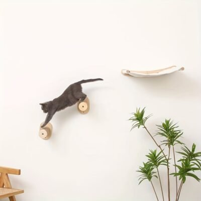 Wall Cat Tree – Space-Saving, Versatile Indoor Activity Center With Sisal Rope Scratching Board, Wooden Furniture, And Climbing Tube For Large And Small Cats – Perfect For Indoor Spaces