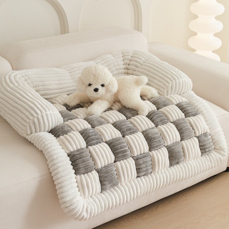 Pet Chessboard Grid Kennel Pad Autumn And Winter Warm Square - 2