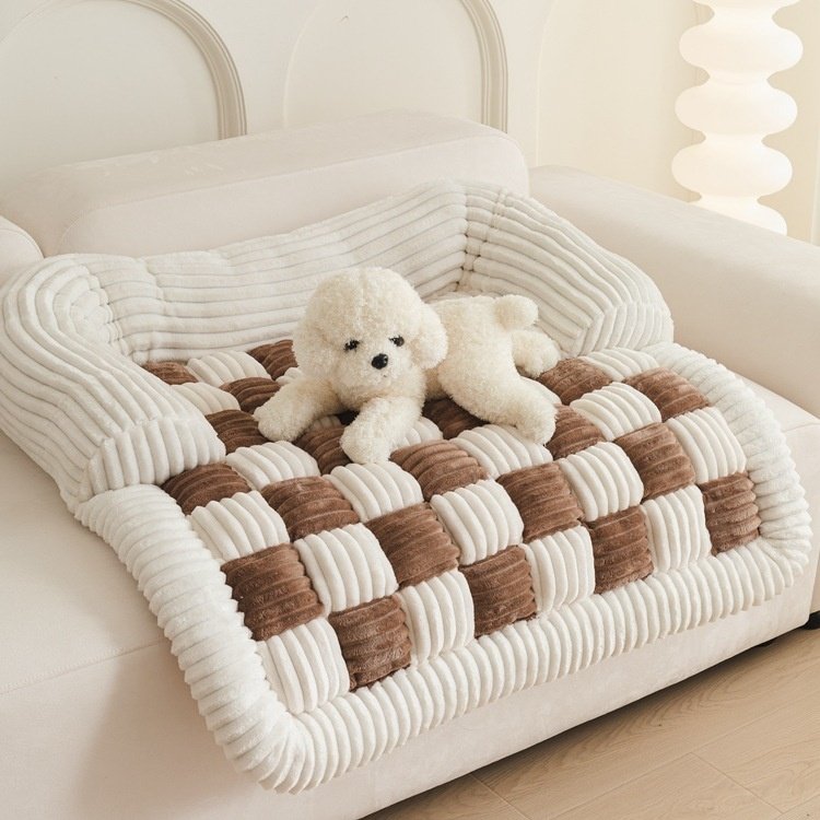 Pet Chessboard Grid Kennel Pad Autumn And Winter Warm Square - 3