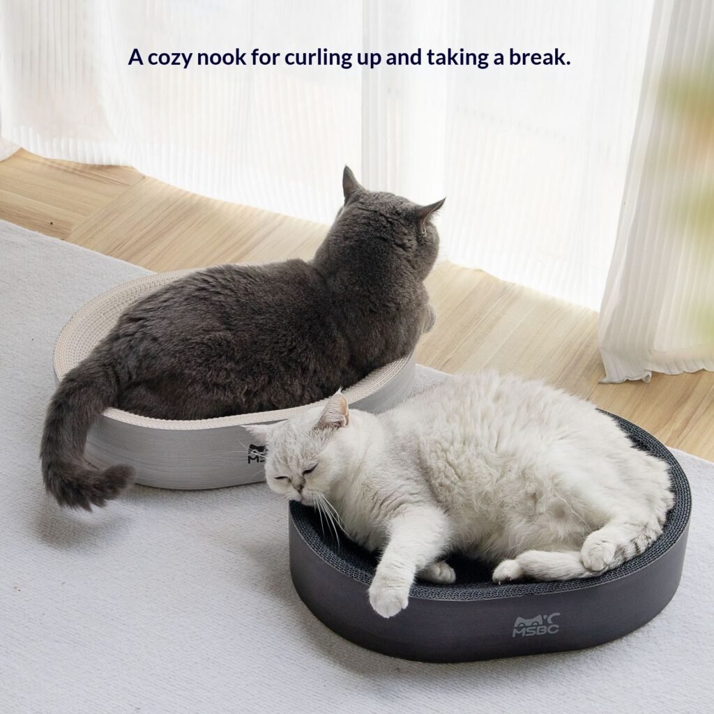 Household White Corrugated Cardboard Cat Bed - 4
