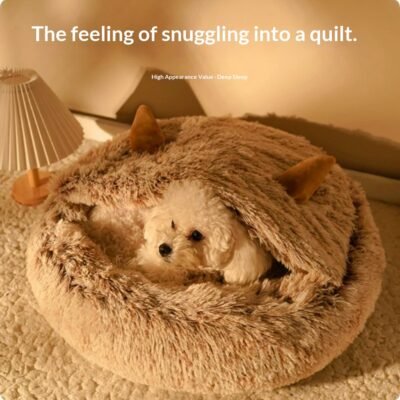 Dog Nest Winter Warm Semi Enclosed Small Teddy Dog