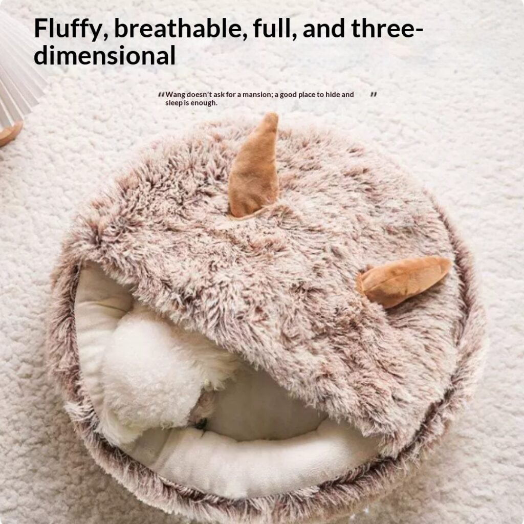 Dog Nest Winter Warm Semi Enclosed Small Teddy Dog - 4