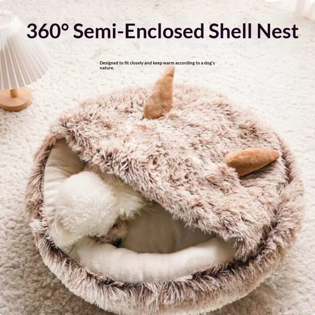 Dog Nest Winter Warm Semi Enclosed Small Teddy Dog - 2