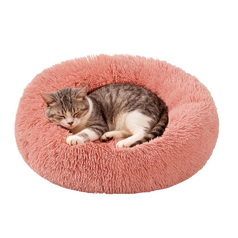 Round Plush Pet Bed, Winter Warmth For Dogs And Cats - 5